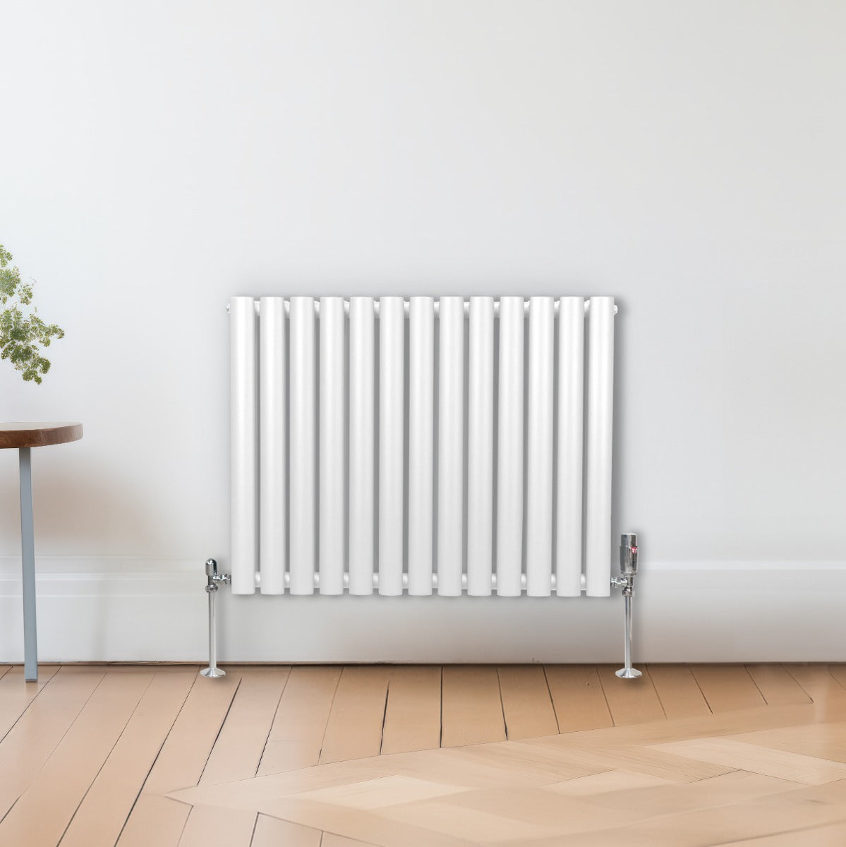 Oval Column Radiator & Valves - 600mm x 780mm – White