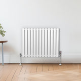 Oval Column Radiator & Valves - 600mm x 780mm – White