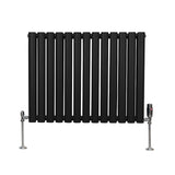 Oval Column Radiator & Valves - 600mm x 780mm – Black