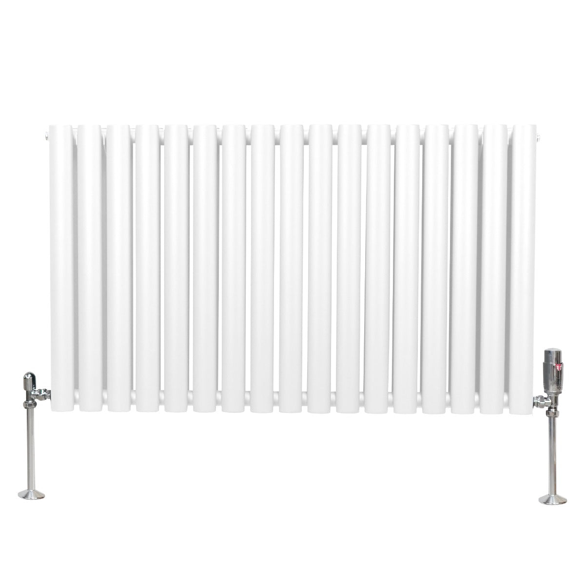 Oval Column Radiator & Valves - 600mm x 1020mm – White