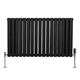 Oval Column Radiator & Valves - 600mm x 1020mm – Black