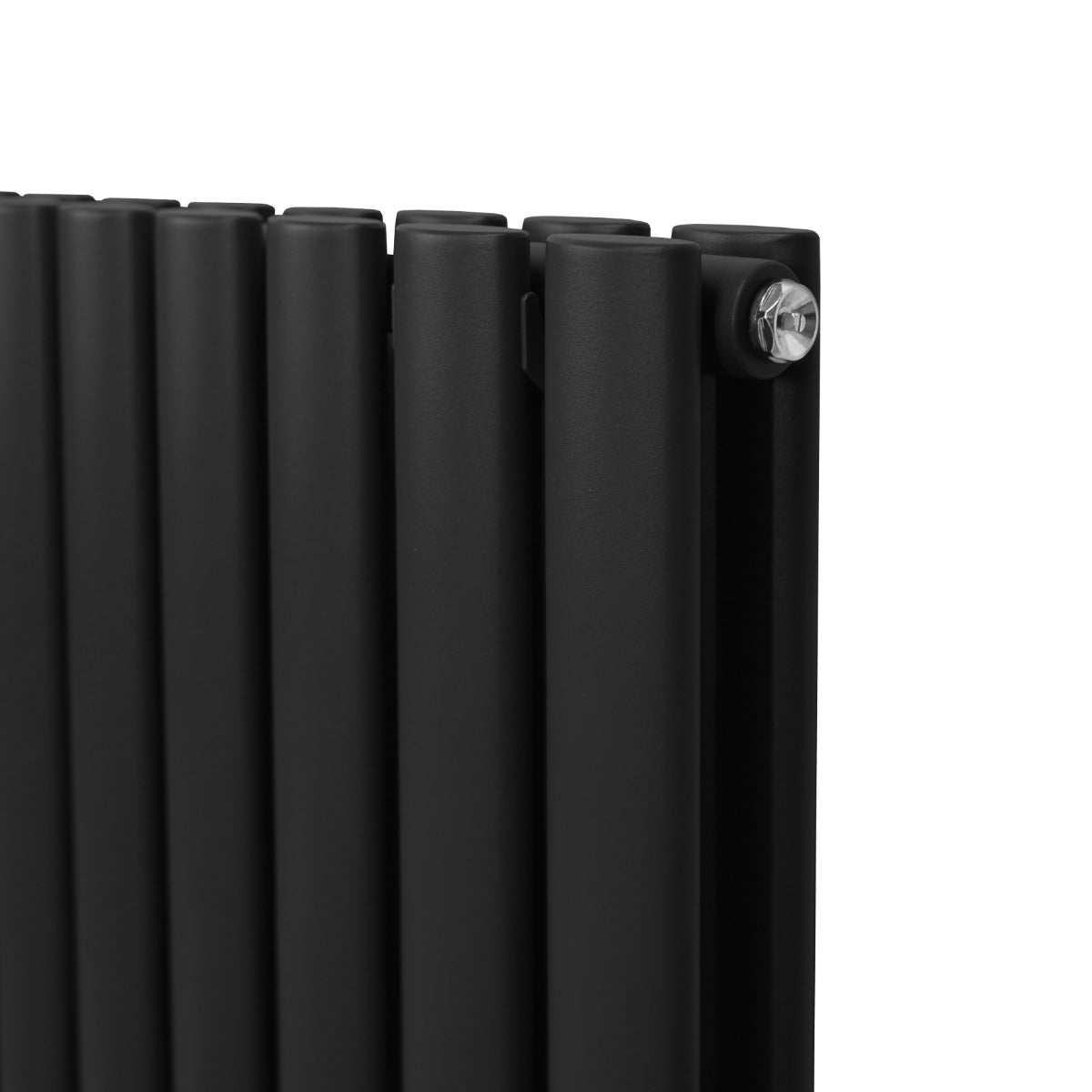 Oval Column Radiator & Valves - 600mm x 1440mm – Black