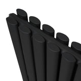 Oval Column Radiator & Valves - 600mm x 1440mm – Black
