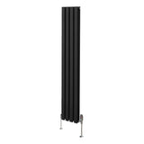 Oval Column Radiator & Valves - 1600mm x 240mm – Black