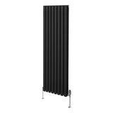 Oval Column Radiator & Valves - 1600mm x 480mm – Black