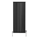 Oval Column Radiator & Valves - 1600mm x 600mm – Black