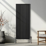 Oval Column Radiator & Valves - 1600mm x 600mm – Black