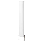 Oval Column Radiator & Valves - 1800mm x 240mm – White