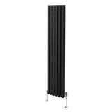 Oval Column Radiator & Valves - 1800mm x 360mm – Black