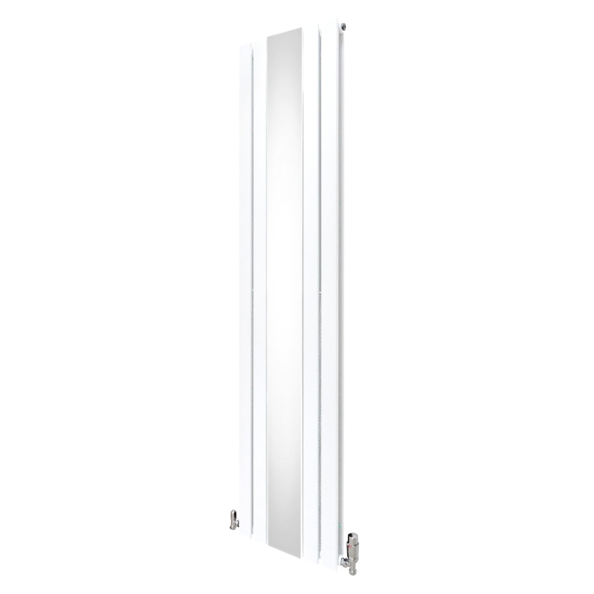 Flat Mirror Radiator & Valves - 1800mm x 425mm - White