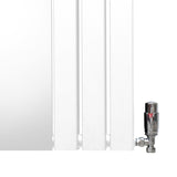 Flat Mirror Radiator & Valves - 1800mm x 425mm - White