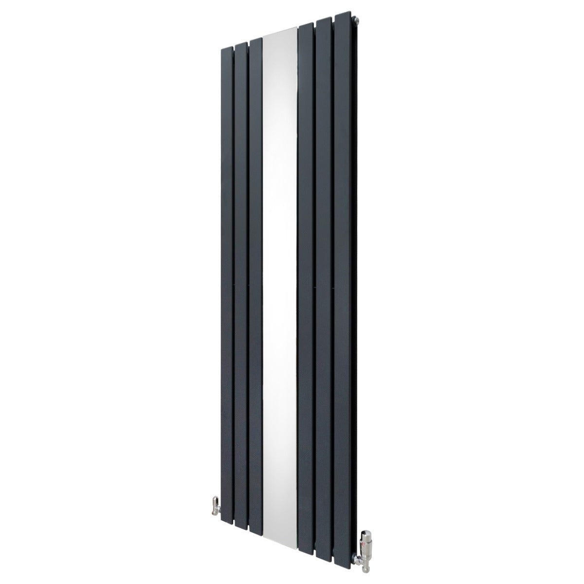 Flat Mirror Radiator & Valves - 1800mm x 565mm - Anthracite Grey