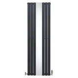 Flat Mirror Radiator & Valves - 1800mm x 565mm - Anthracite Grey