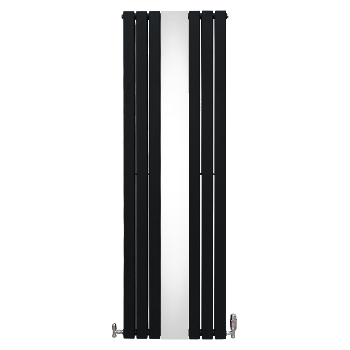 Flat Mirror Radiator & Valves - 1800mm x 565mm - Black