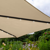 Beige 3m LED Cantilever Parasol With Plain Base