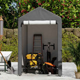 Dark Grey Galvanised Tube Storage Shed