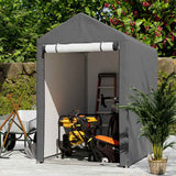 Dark Grey Galvanised Tube Storage Shed