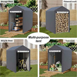 Dark Grey Galvanised Tube Storage Shed