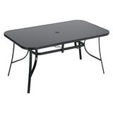 Black Garden Table & Rattan Chairs – 5 Piece Set