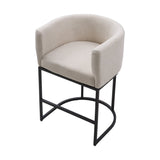 Beige Chenille Bar Stools – Set of 2