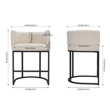 Beige Chenille Bar Stools – Set of 2