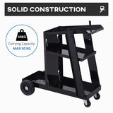 Welding Cart Trolley with Gas Bottle Chain – Black