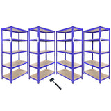 Monster Racking T-Rax Corner Shelving Unit & 4x 90cm Garage Storage Bays, Blue F1