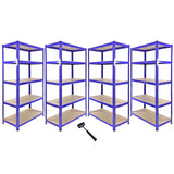 Monster Racking T-Rax Corner Shelving Unit & 4x 90cm Garage Storage Bays, Blue