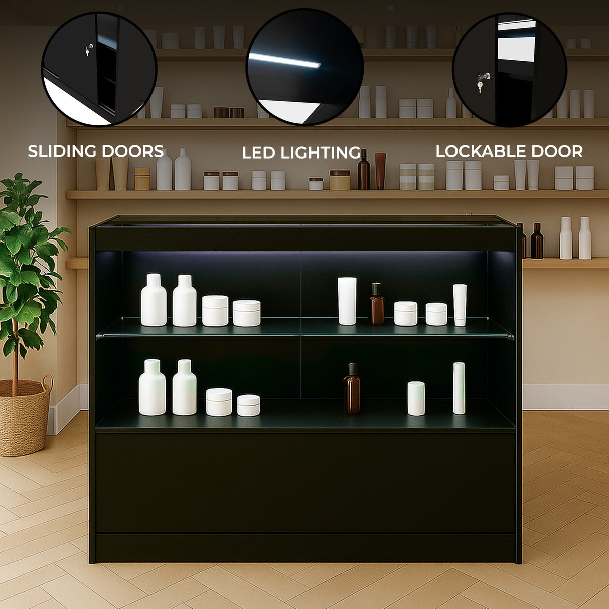 LED Retail Shop Counter C1200 - Black