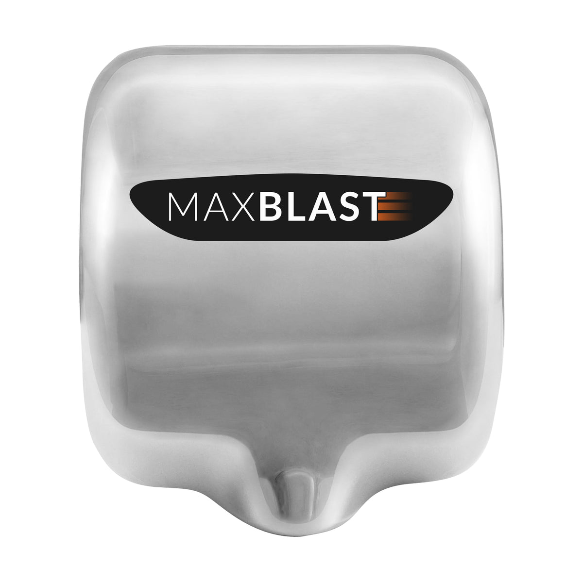 Sleek stainless steel Maxblast automatic hand dryer featuring a HEPA filter, designed for commercial use with a modern aesthetic