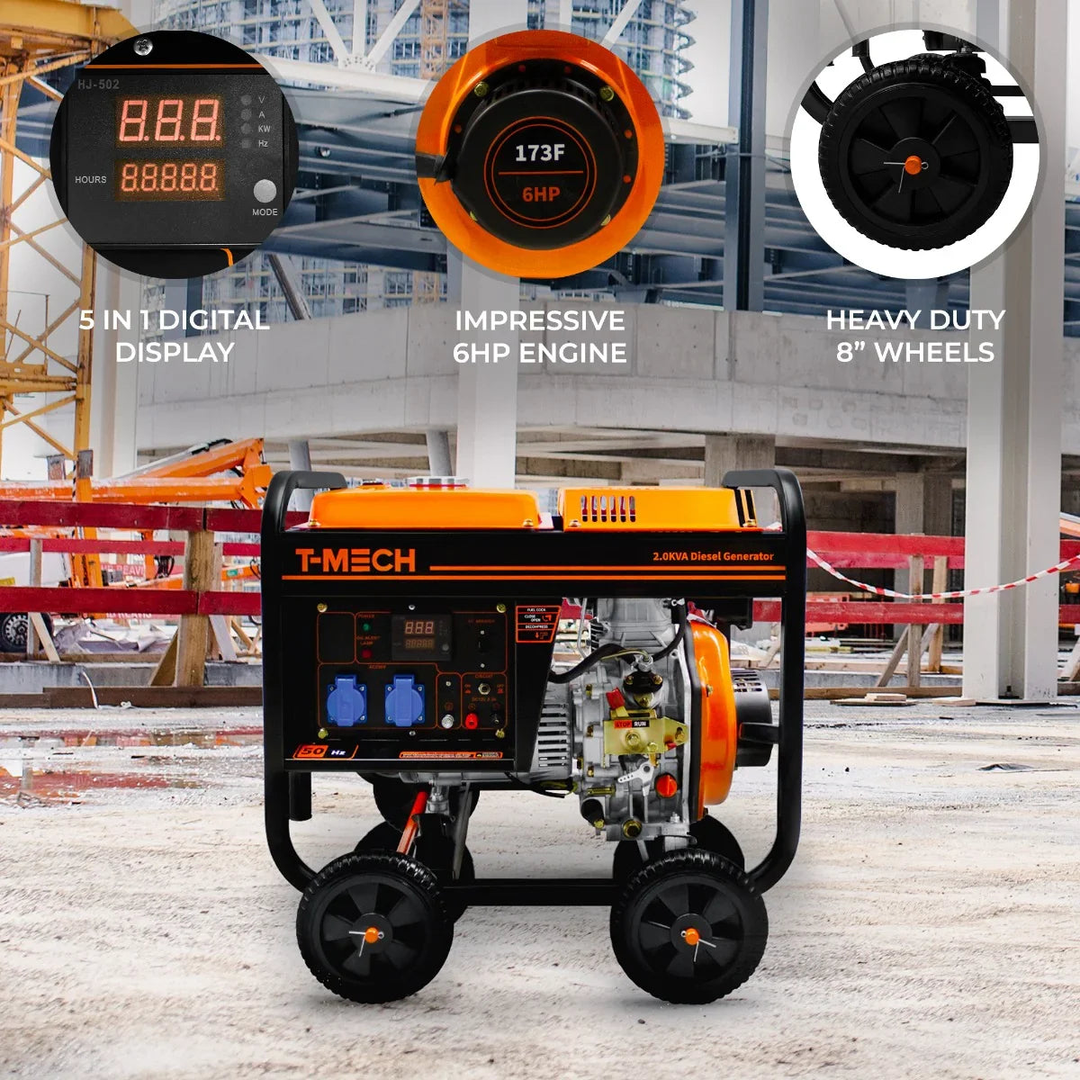 T-Mech 2kVA Portable Diesel Generator Open Frame – Monster Shop UK