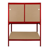 Workbench with Pegboard, Drawer & Light – Red