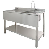 KuKoo Stainless Steel Catering Sink - Left Hand Drainer