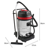 80L Industrial Vacuum, 4 Attachments & 4 Hoover Bags