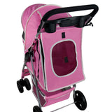 Pet Stroller with Rain Cover – Pink