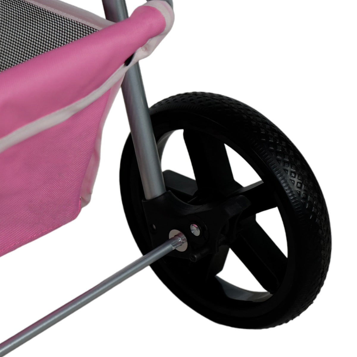 Pet Stroller with Rain Cover – Pink