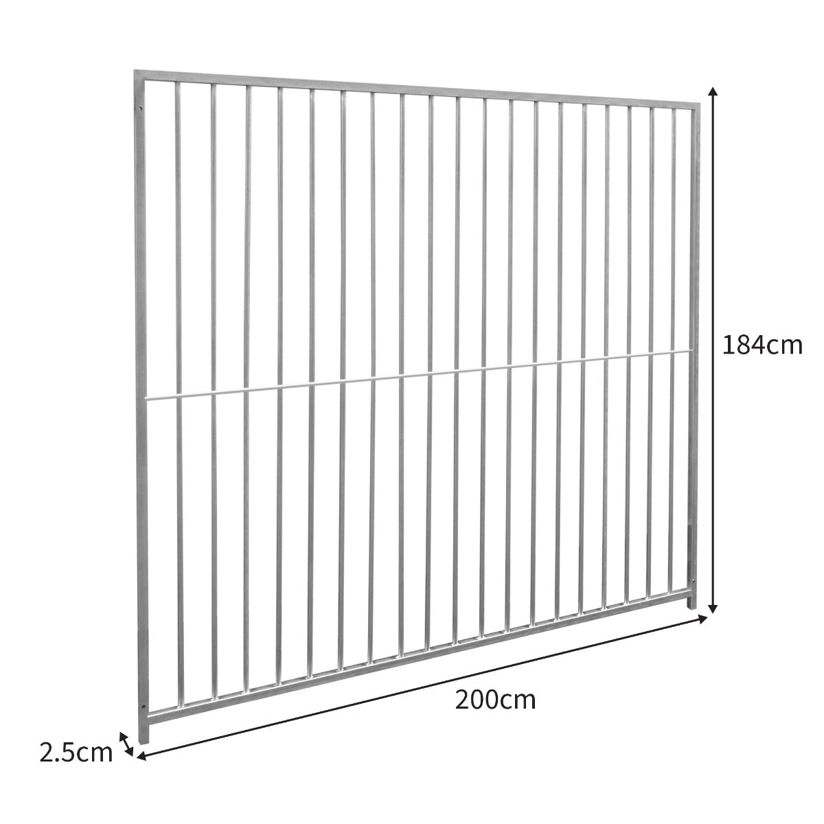 2m Dog Run Panel - 8cm Bar Spacing