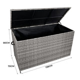 Rattan Cushion Storage Box - Grey