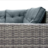 Rattan Corner Set & Cushion Storage Box - Grey