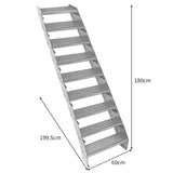 Adjustable 9 Section Galvanised Staircase - 600mm Wide