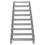 Adjustable 9 Section Galvanised Staircase - 900mm Wide