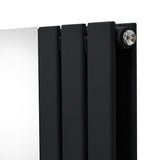 Flat Mirror Radiator - 1800mm x 425mm - Black