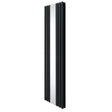 Sleek anthracite grey oval mirror radiator, 1800mm x 500mm, featuring a modern design with smooth, reflective surface and vertical slats