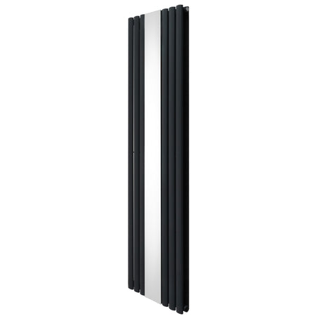 Sleek anthracite grey oval mirror radiator, 1800mm x 500mm, featuring a modern design with smooth, reflective surface and vertical slats