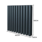 Oval Column Radiator – 600mm x 600mm - Anthracite Grey