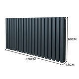 Oval Column Radiator – 600mm x 1200mm – Anthracite Grey