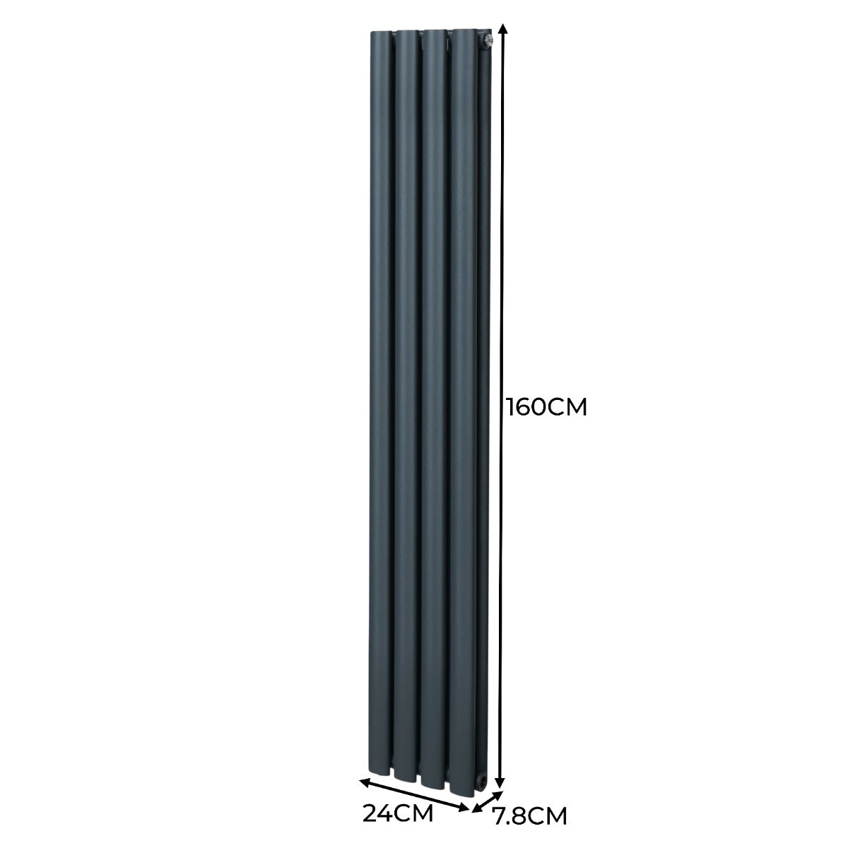 Oval Column Radiator – 1600mm x 240mm – Anthracite Grey