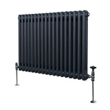 Traditional 2 Column Radiator - 600 x 832mm - Anthracite Grey