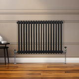 Traditional 2 Column Radiator - 600 x 832mm - Black