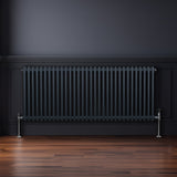 Traditional 2 Column Radiator - 600 x 1462mm - Anthracite Grey